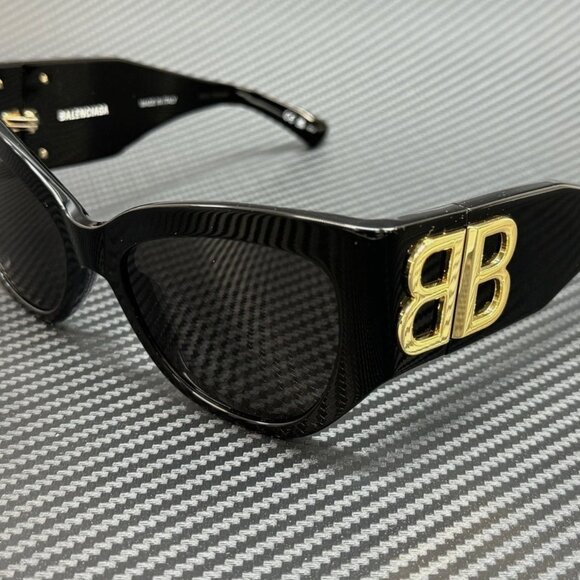 BALENCIAGA Black Grey Women's 55 mm Medium Sunglasses - Picture 1 of 5